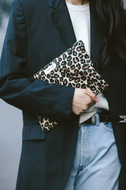 Clearance Rivedroite Paris BarbetteMediumlapochette CotonrecycléLéopardBeige