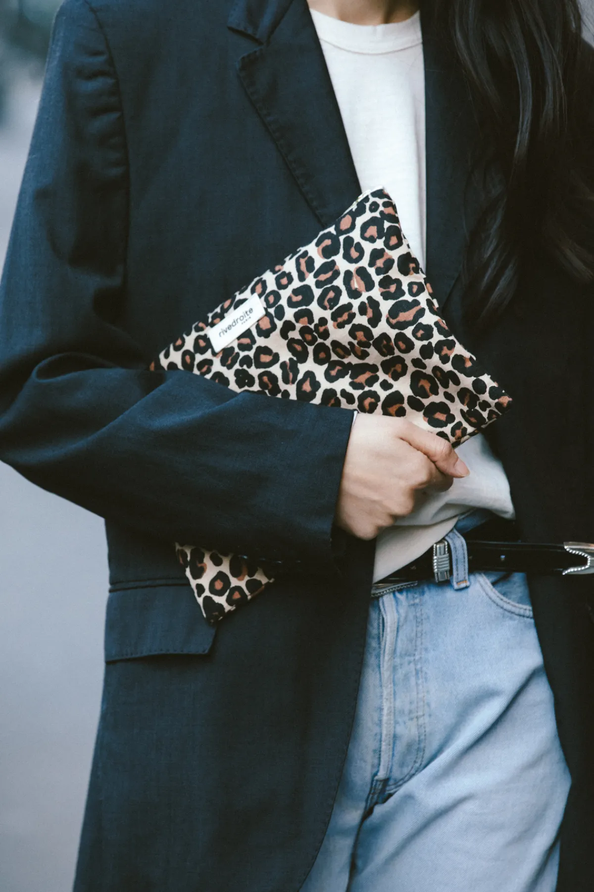 Clearance Rivedroite Paris BarbetteMediumlapochette CotonrecycléLéopardBeige