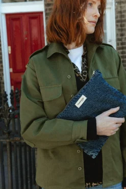 Cheap Rivedroite Paris Barbettemediumlapochette DenimupcycléAgedDenim