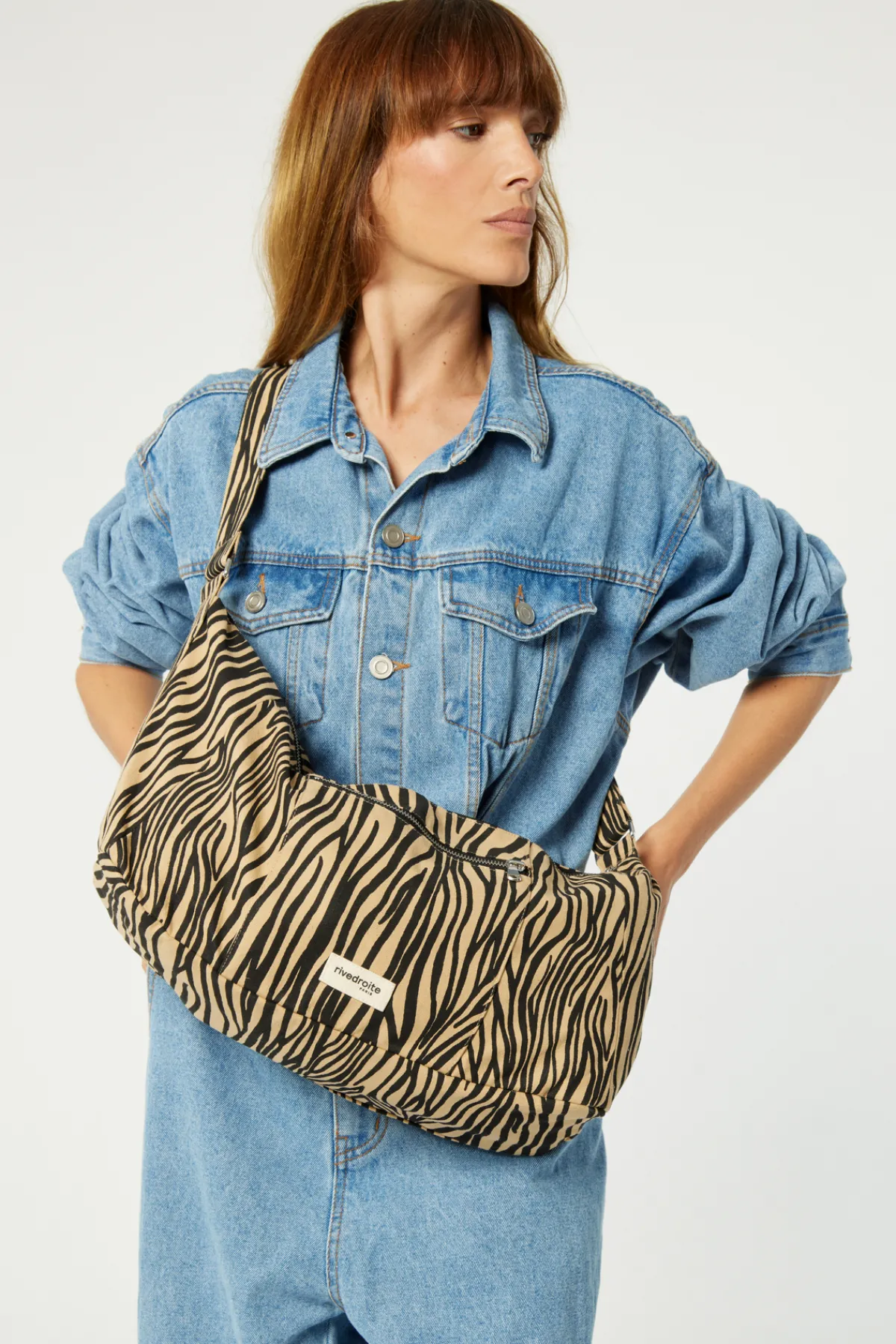 Shop Rivedroite Paris CharlotlesacCrossbody CotonrecycléZèbre