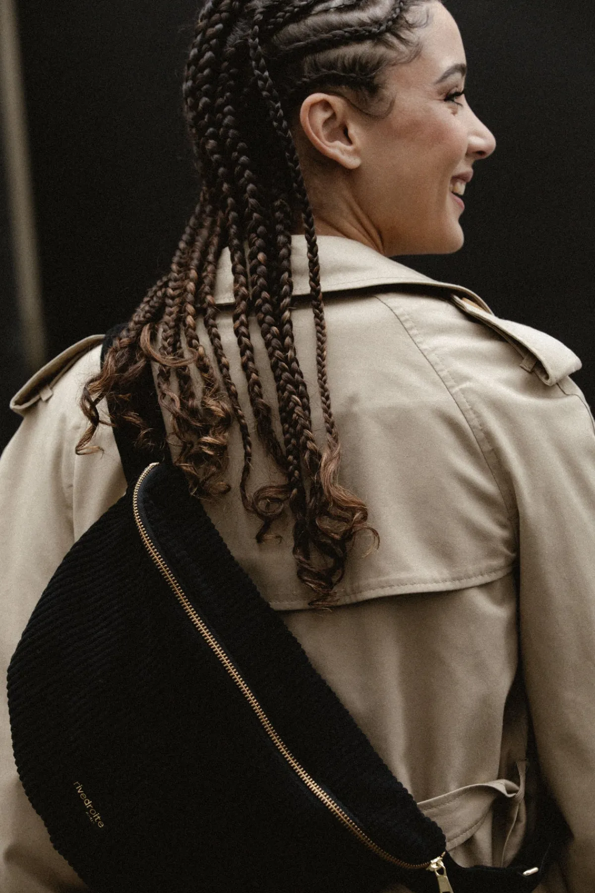 New Rivedroite Paris CustineXLVelvetNoël24 VeloursUpcycléNoir