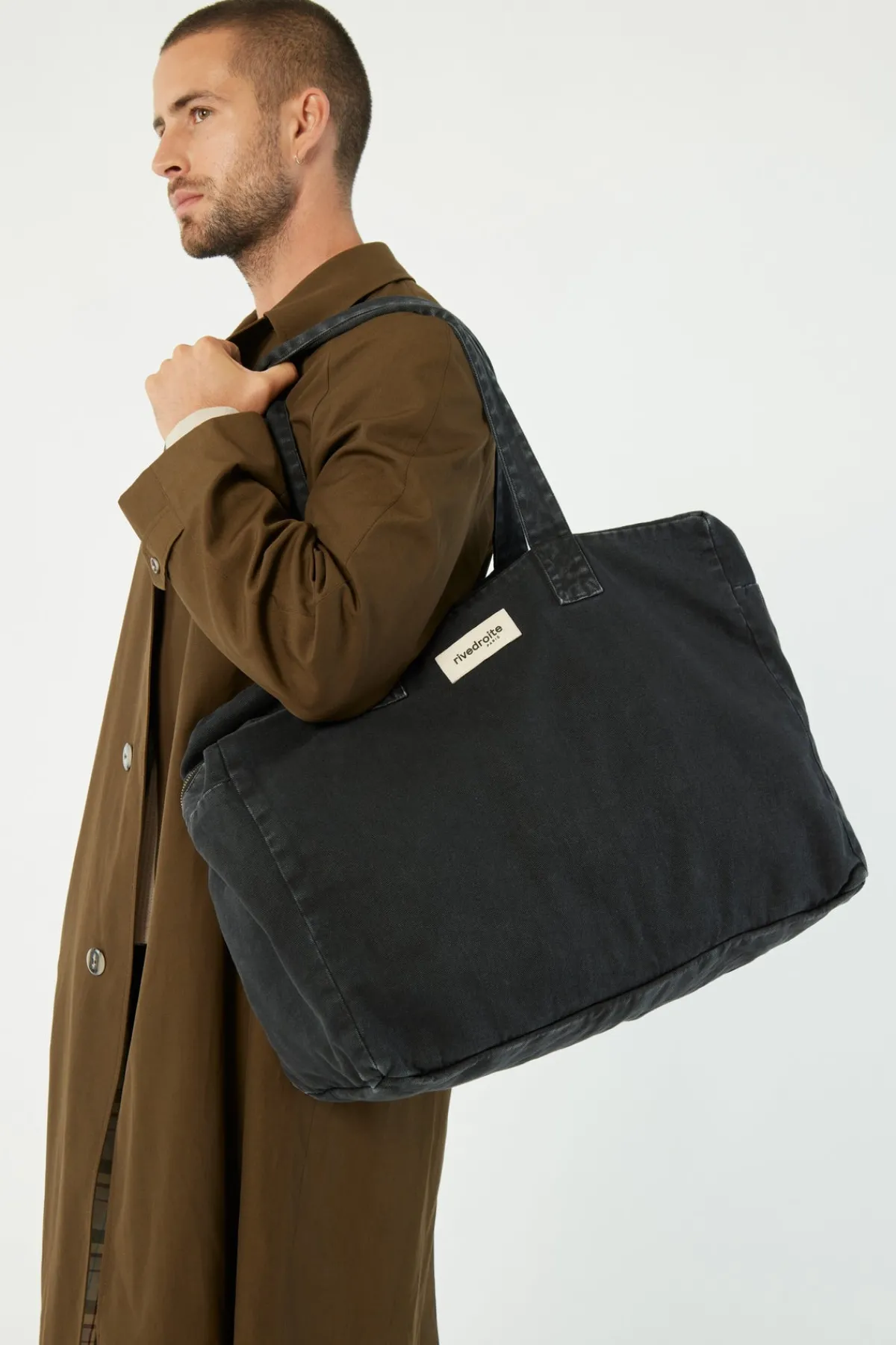 Outlet Rivedroite Paris Elzévirlegrandsacdeweek-end CotonupcycléSmokeyBlack
