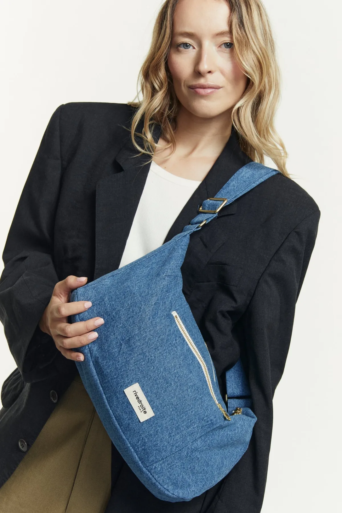 Cheap Rivedroite Paris MiniCharlotlesacCrossbody DenimClairUpcyclé