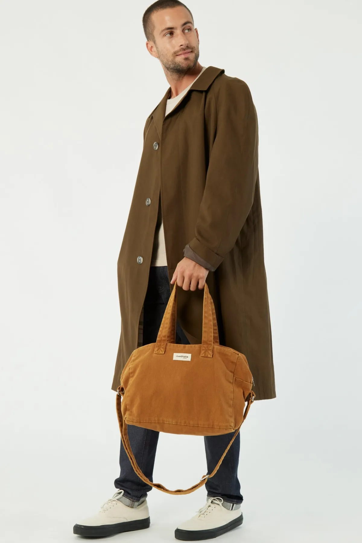 Shop Rivedroite Paris Sauvallecitybag CotonupcycléBrownLeaf