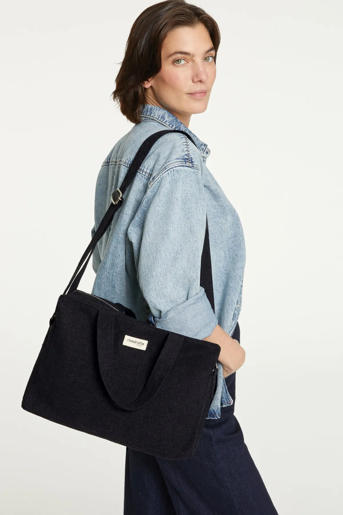 Outlet Rivedroite Paris Sauvallecitybag Cotonrecyclénoir
