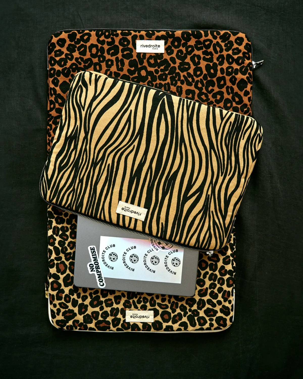 Sale Rivedroite Paris Viviennelahoussed'ordinateur13" CotonrecycléLéopard